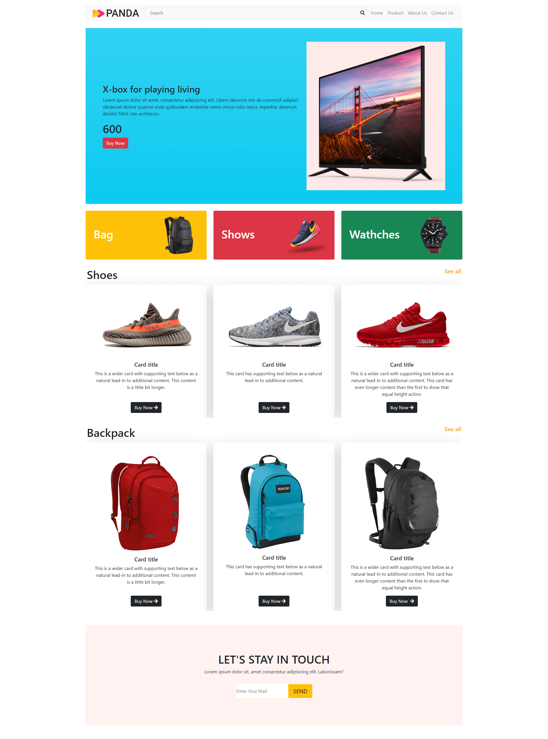 E-commerce Website Home Page Design