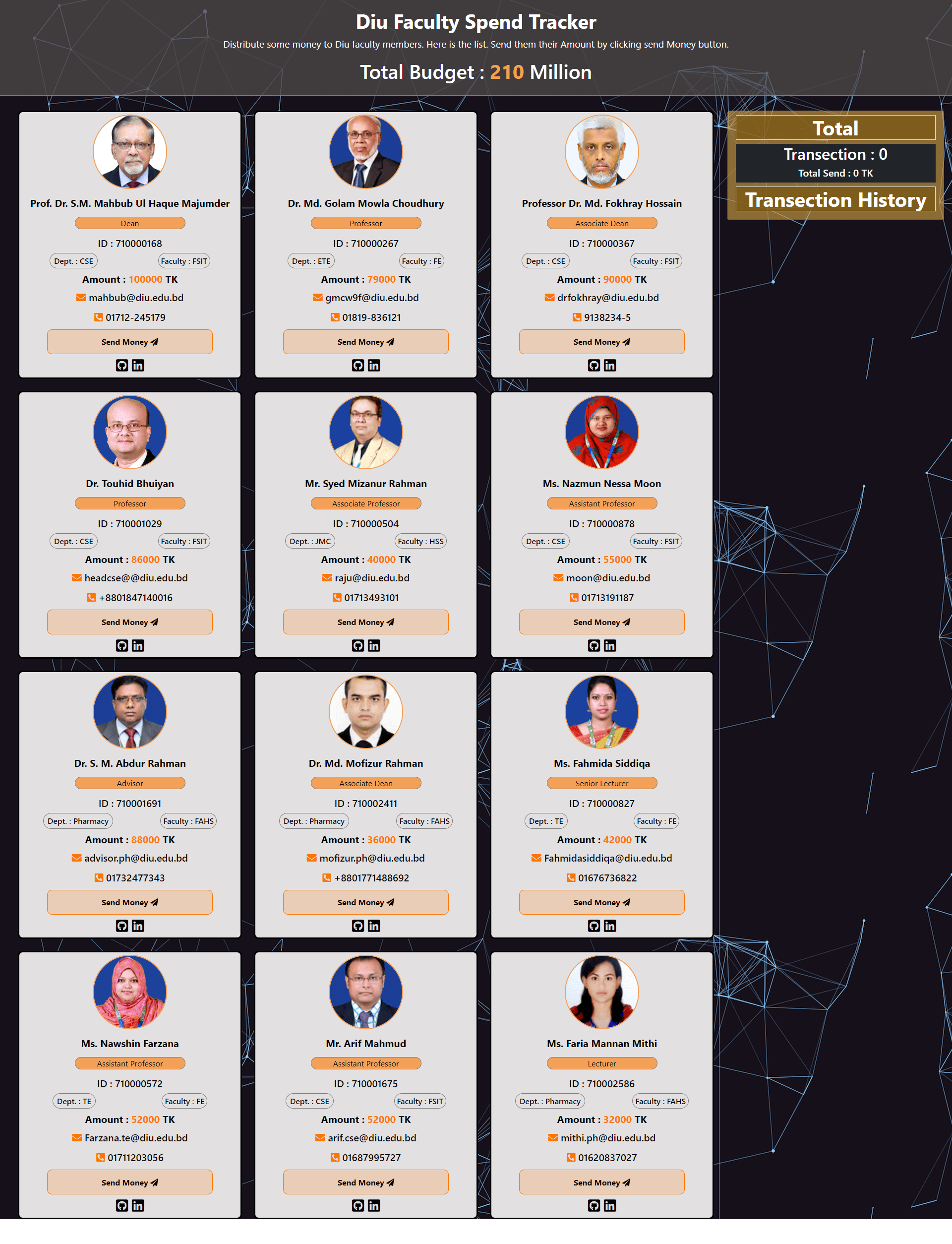 Distribute Money and Spend Tracker